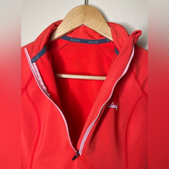 BALEAF: Thermal Fleece Half Zip Thumbholes Long Sleeve Running Pullover, XS - Picture 9 of 12